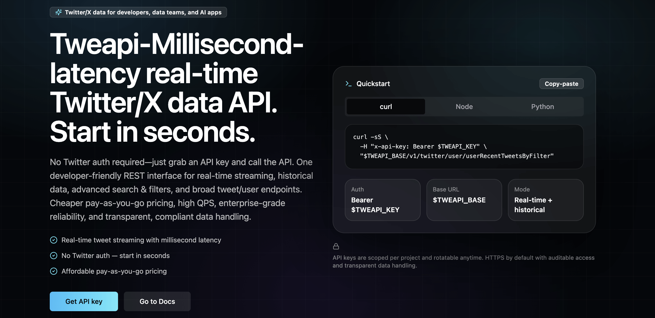 Tweapi — Millisecond-latency Twitter/X Data API